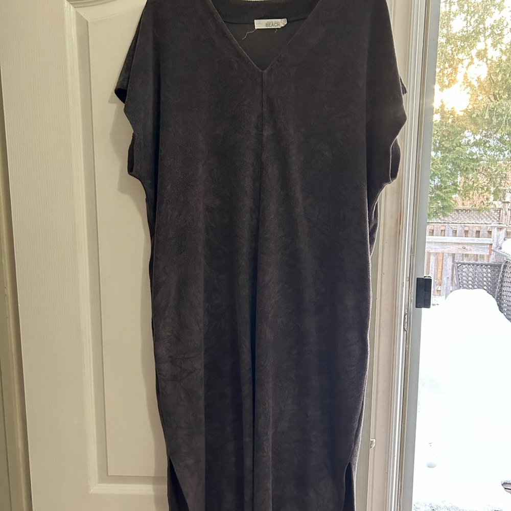 Barefoot Dreams V-Neck Dress in Dark Brown